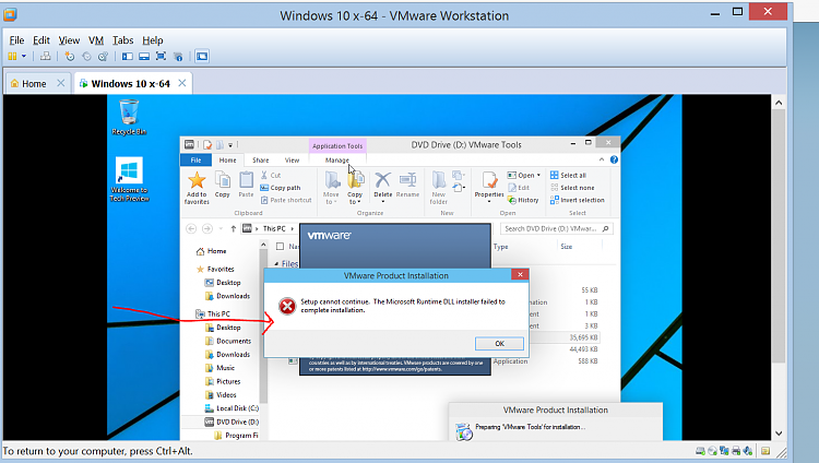 Cannot Install Vmware Tools Windows 7
